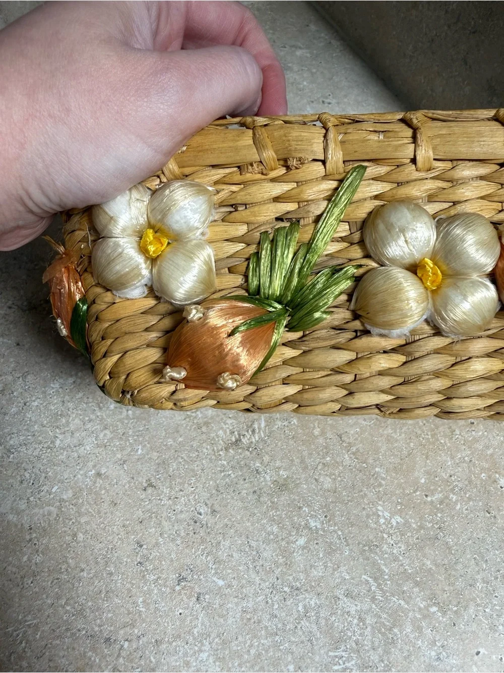 Vintage Fire-King 409 Peach Lustre Baking Dish Handmade Strawberry Basket
